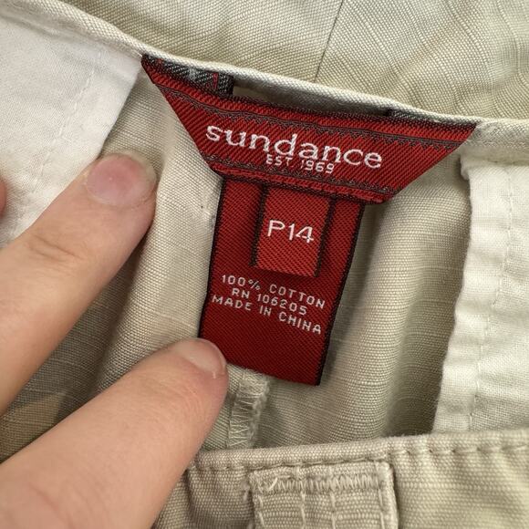 Sundance Women’s Khaki Cargo Shorts Size 14 Granola Girl Hiking Ripstop Outdoor - Picture 4 of 6